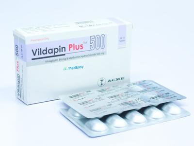 Vildapin Plus 50 mg+500 mg Tablet