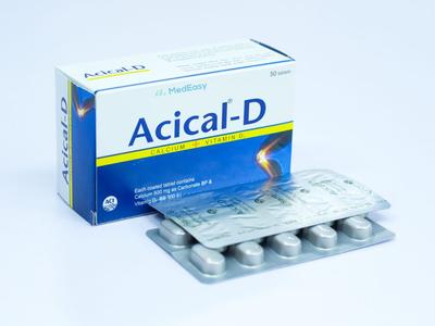 Acical-D 500 mg+200 IU Tablet