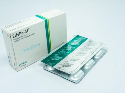 Edvila M 50 mg+500 mg Tablet