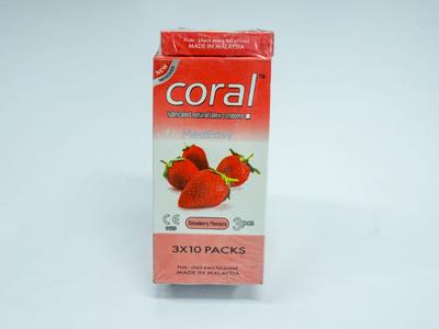 Coral Strawberry Flavors Condoms  Sexual Wellness