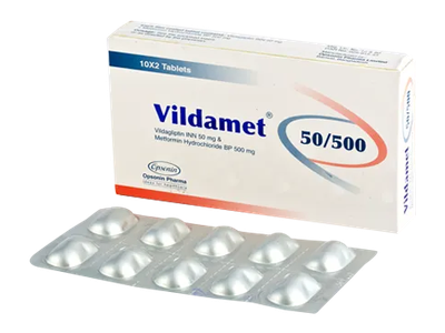 Vildamet 50 mg+500 mg Tablet