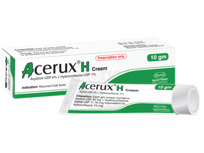 Acerux-H 5 gm + 1 gm/100 gm Cream