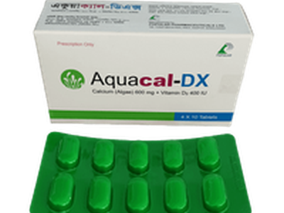 Aquacal-DX 600mg+400IU Tablet