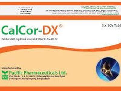 Calcor-DX 600mg+400IU Tablet