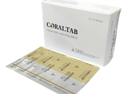 Coraltab 500mg+200IU Tablet