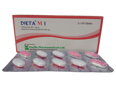 Dieta M 1 1 mg + 500 mg Tablet
