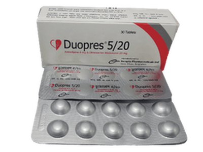 Duopres 5/20 5mg+20mg Tablet