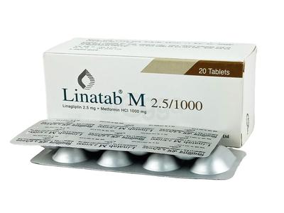 Linatab M 2.5/1000 2.5 mg + 1000 mg Tablet