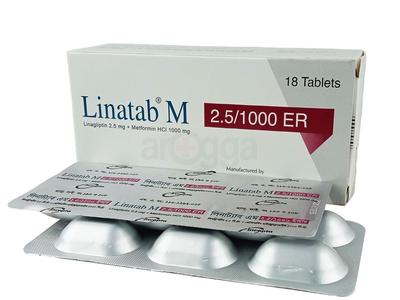 Linatab M 2.5/1000 ER 2.5 mg + 1000 mg Er Tablet