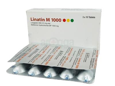 Linatin M 1000 2.5 mg+1000 mg Tablet