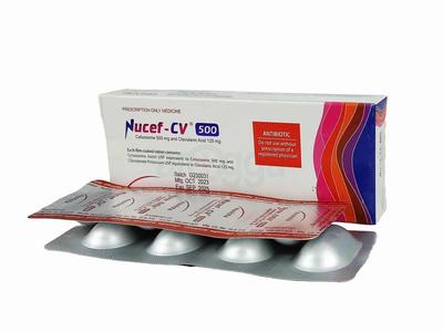 Nucef CV 500 500 mg + 125 mg Tablet