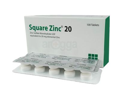 Square Zinc 20 mg Tablet