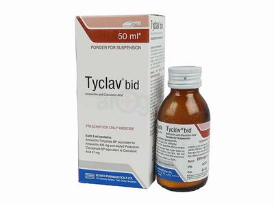 Tyclav BID 400mg+57.5mg/5ml Powder for Suspension