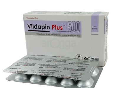 Vildapin Plus 500 500 mg + 50 mg Tablet