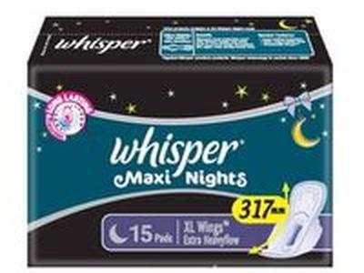 WHISPER MAXI NIGHTS 15 Pads Women's Choice