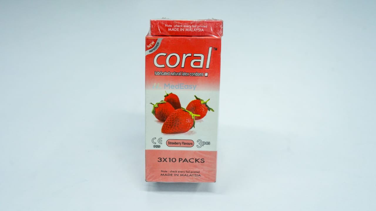 Coral Strawberry Flavors Condoms  Sexual Wellness