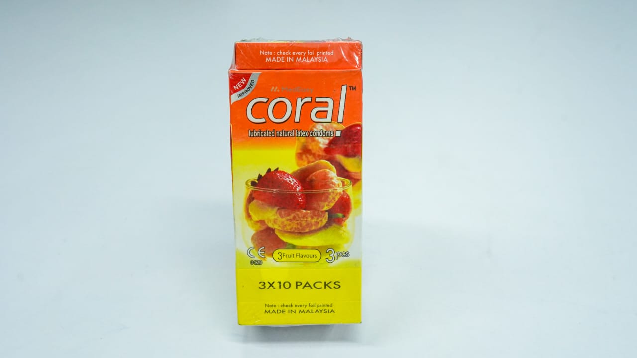 Coral Mixed Fruit Flavors Condoms  Sexual Wellness